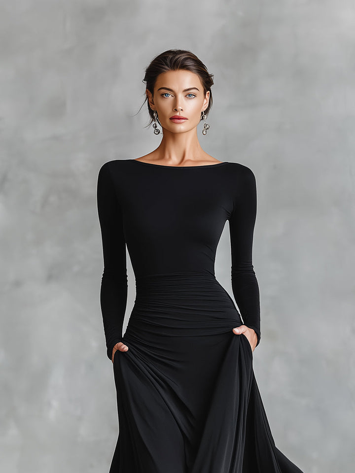 Alessa | Prom Ruched Long Sleeve Maxi Dress