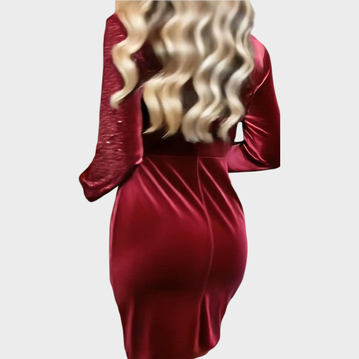 Seraphina | Sequin Velvet Wrap Mini Dress