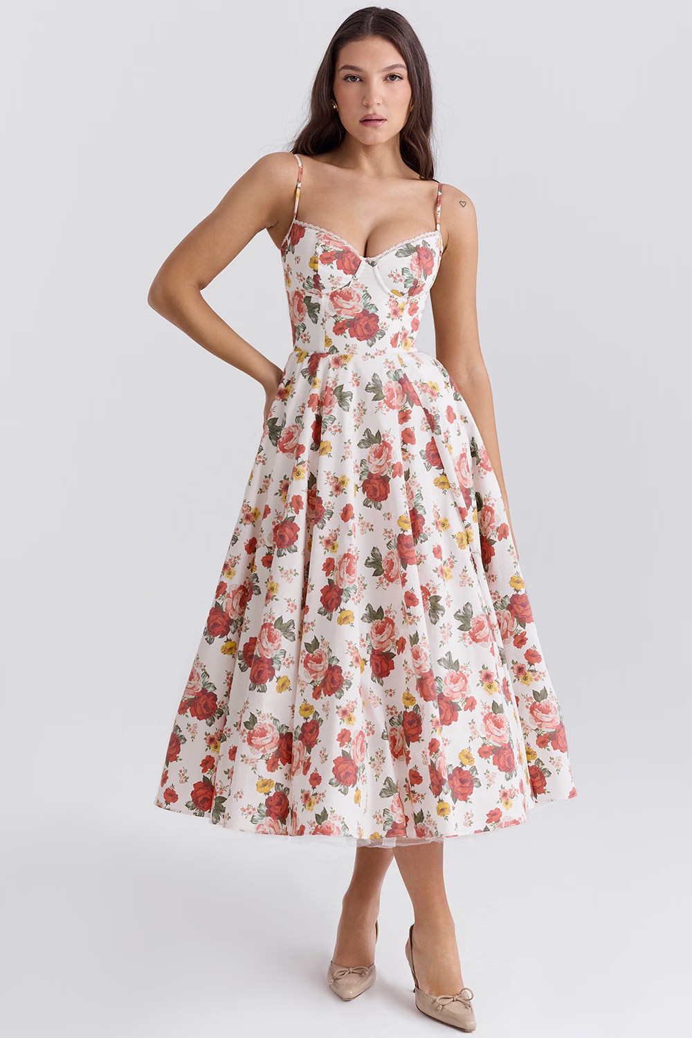Selene | Wedding Guest Elegant A Line Midi Dress