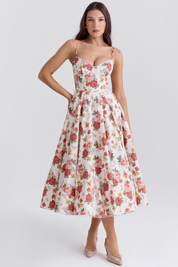 Selene | Wedding Guest Elegant A Line Midi Dress