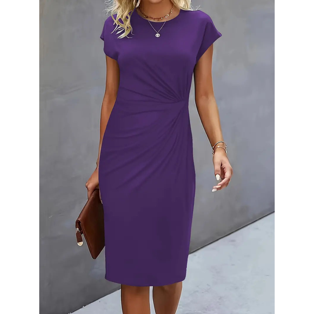 Johanna | Wedding Guest Ruched Midi Bodycon Dress