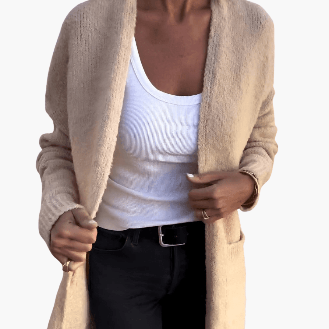 Amelia | Open Front Longline Knit Cardigan