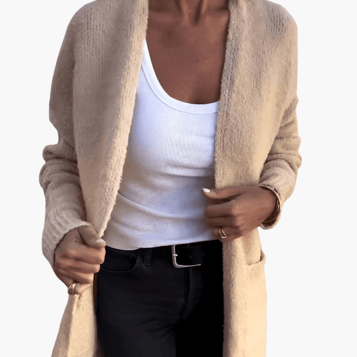 Amelia | Open Front Longline Knit Cardigan