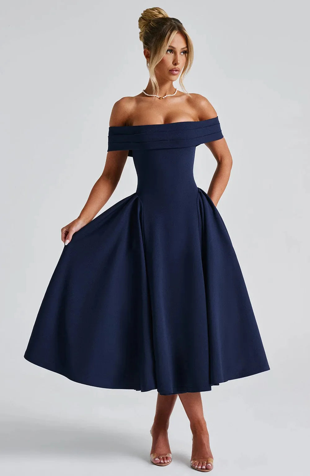 Isabella | Prom Off Shoulder Midi Dress
