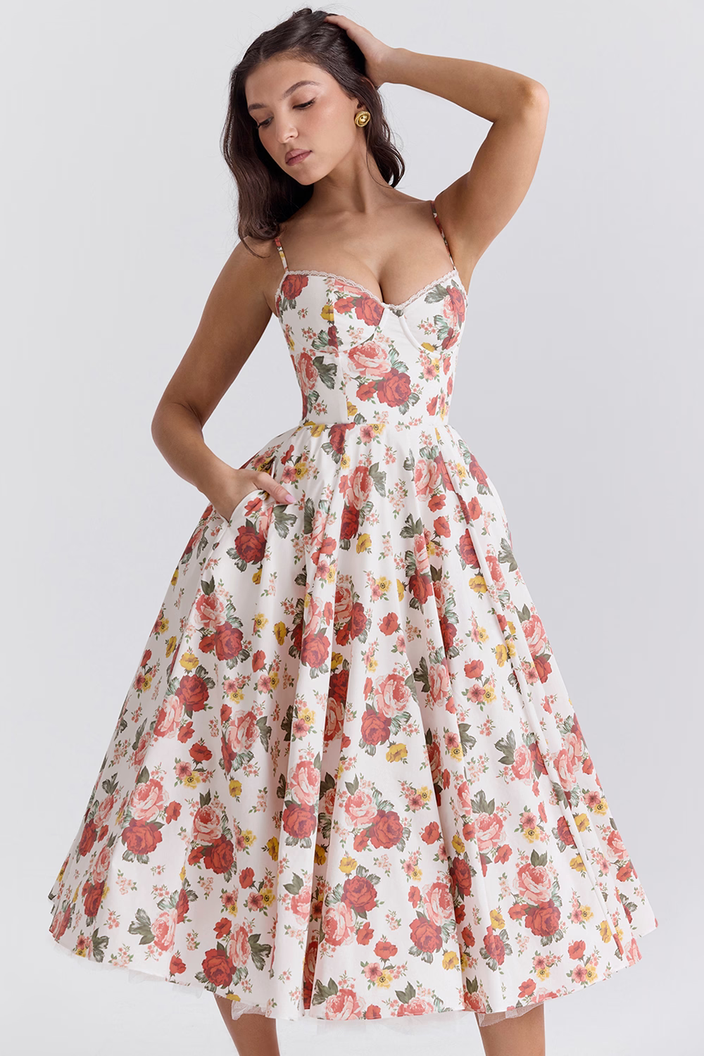 Selene | Wedding Guest Elegant A Line Midi Dress