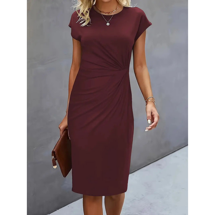 Johanna | Wedding Guest Ruched Midi Bodycon Dress