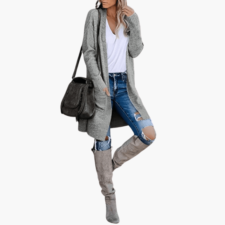 Amelia | Open Front Longline Knit Cardigan