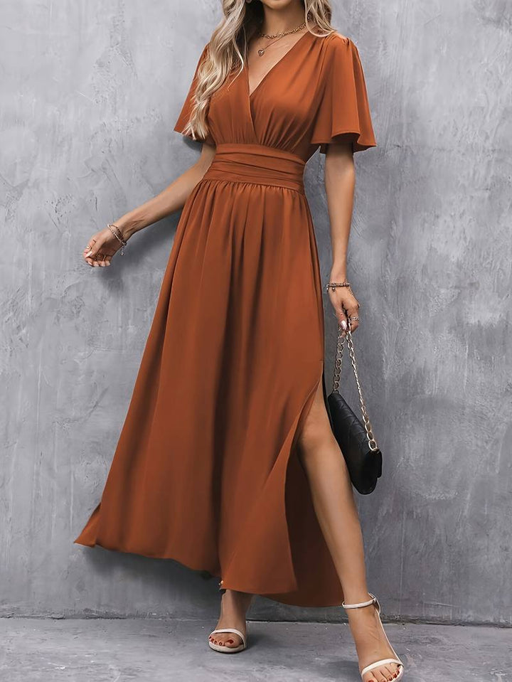 Elowen | Wedding Guest Wrap V Neck Maxi Dress