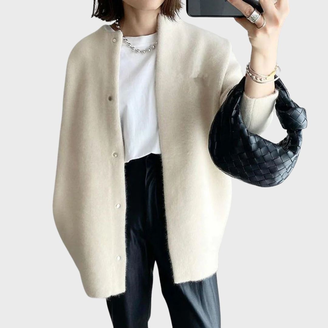Camila | Soft Round Neck Longline Knit Cardigan
