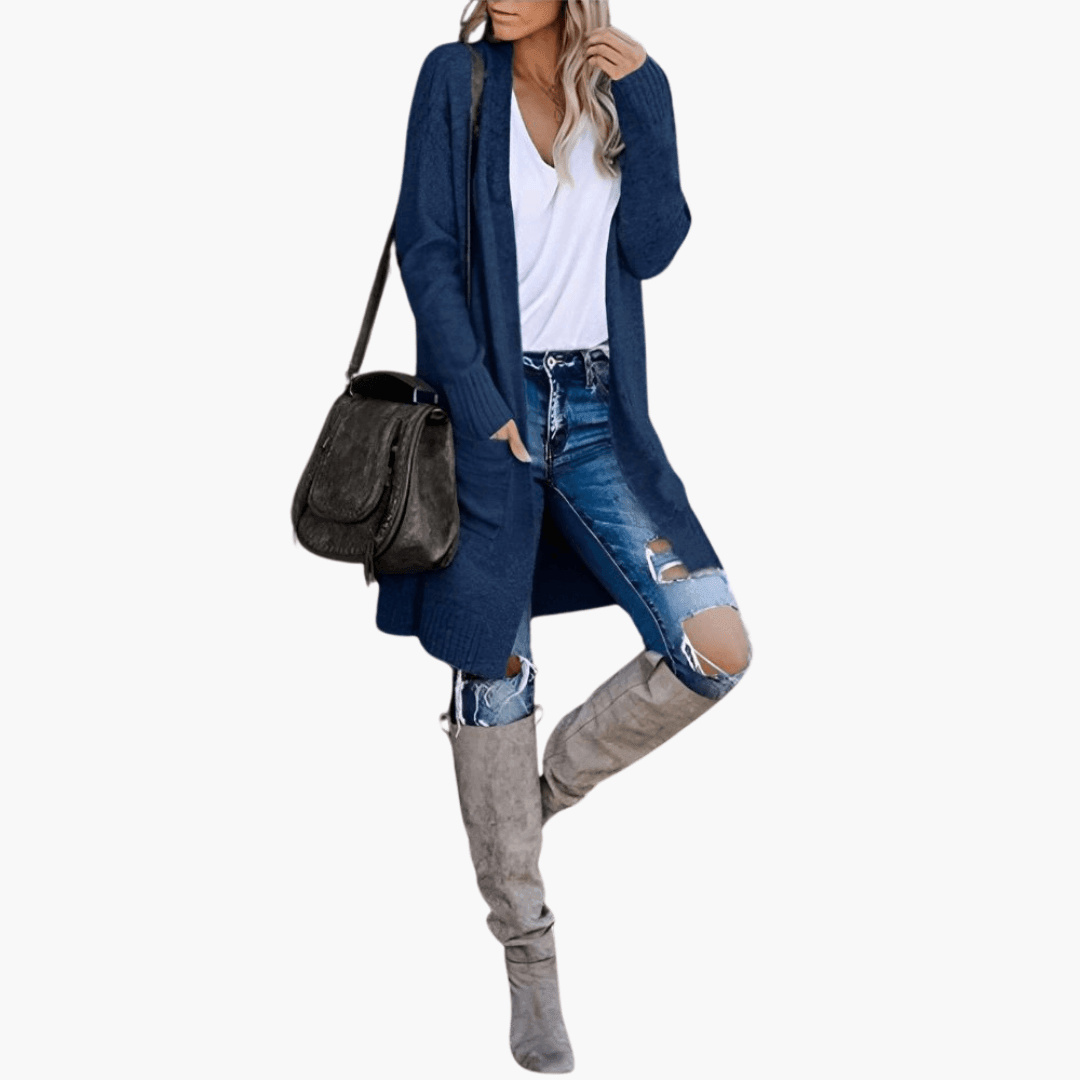 Amelia | Open Front Longline Knit Cardigan