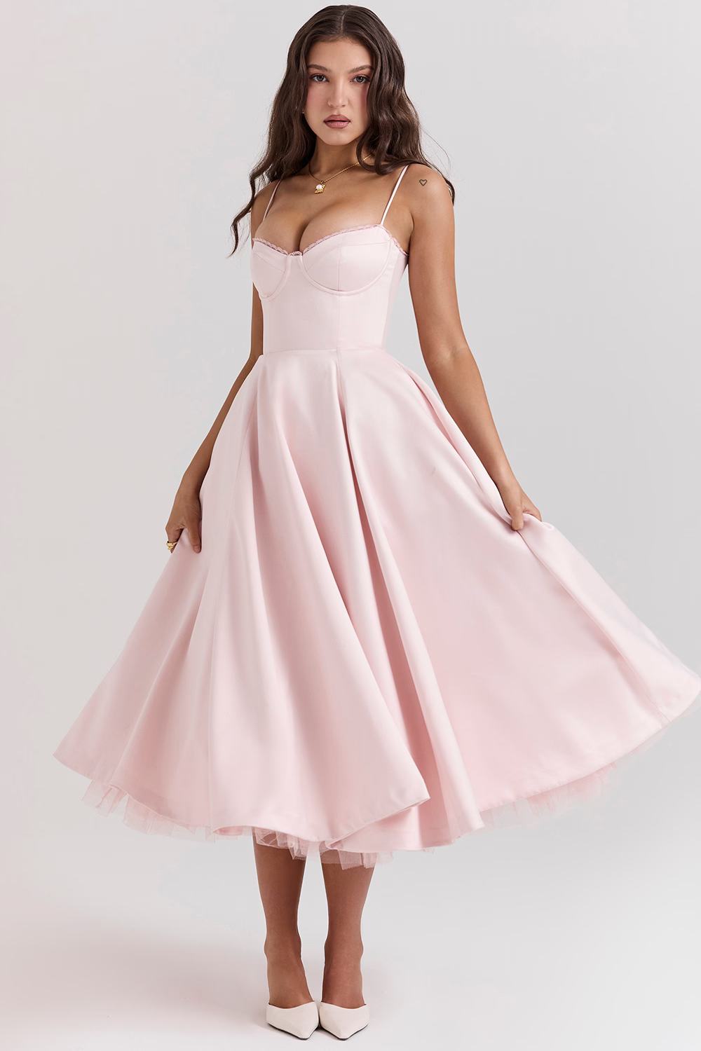 Selene | Wedding Guest Elegant A Line Midi Dress