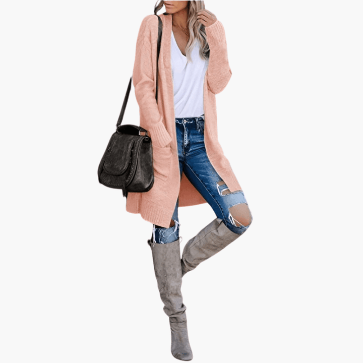 Amelia | Open Front Longline Knit Cardigan