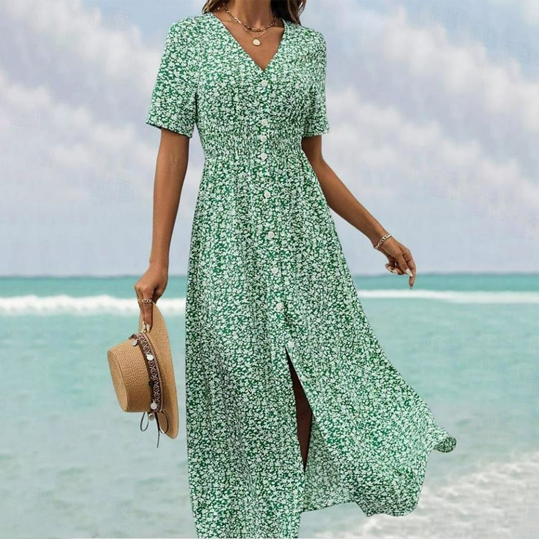 Lucia | Wedding Guest Floral V Neck Maxi Dress