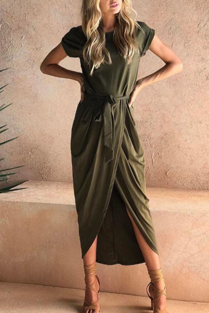 Isabella | Wedding Guest Short Sleeve Wrap Dress