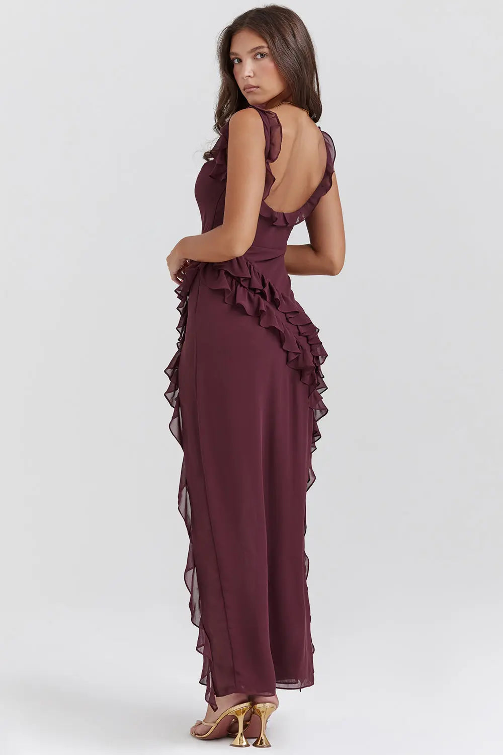 Matilda | Prom Ruffle Split Maxi Dress
