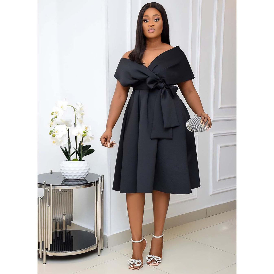 Vivienne | Wedding Guest Bow Waist Midi Dress