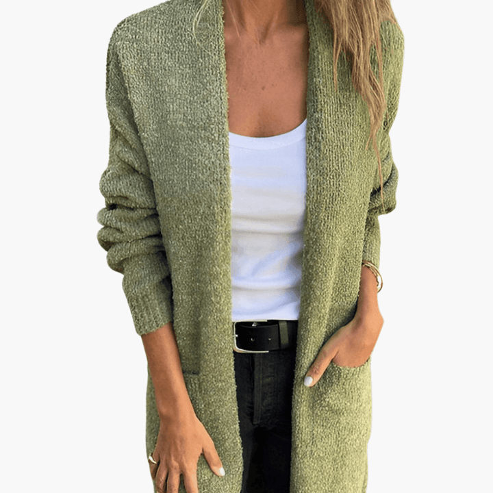 Amelia | Open Front Longline Knit Cardigan