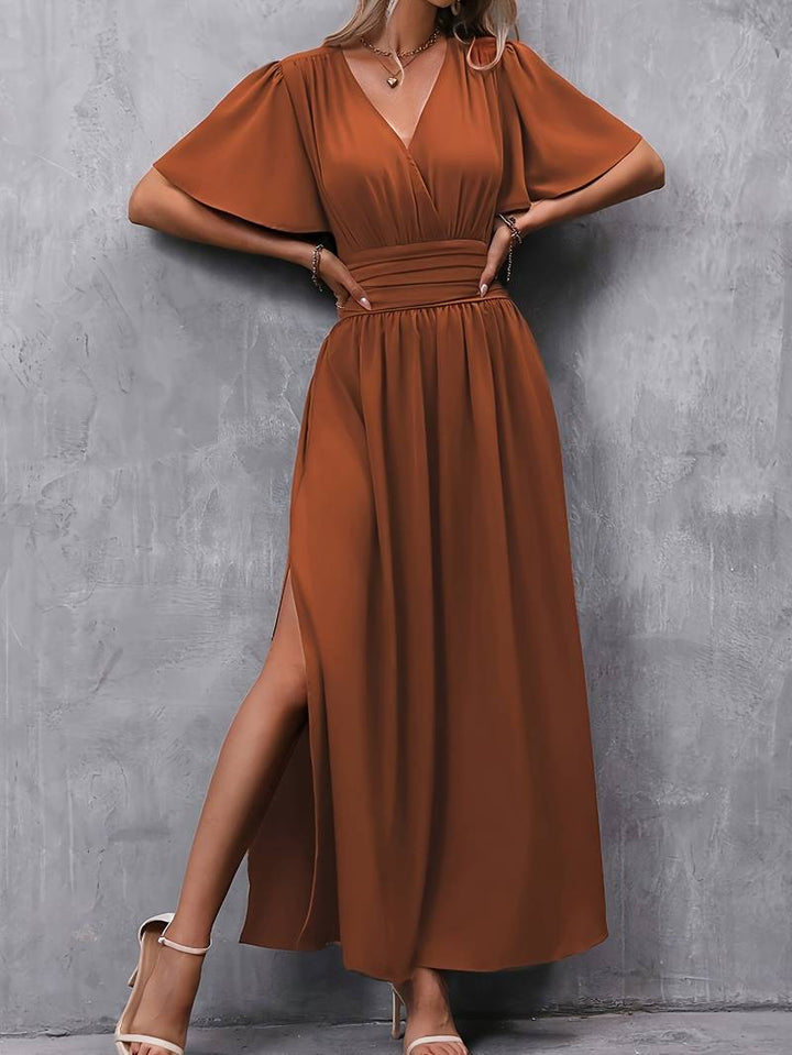 Elowen | Wedding Guest Wrap V Neck Maxi Dress