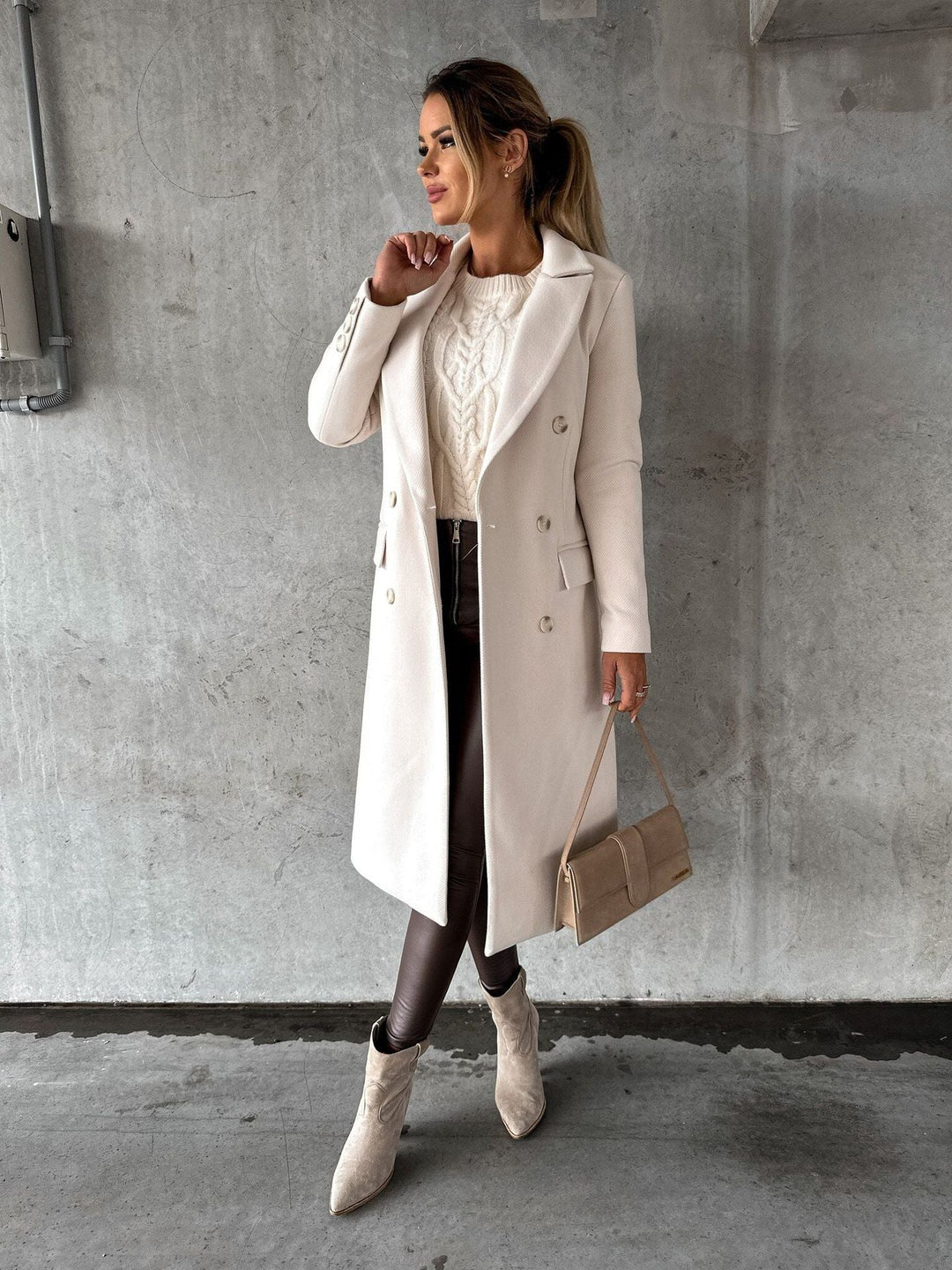 Isabella | Double Breasted Tailored Longline Coat