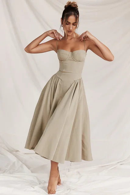 Noelle | Wedding Guest Elegant A Line Midi Dress