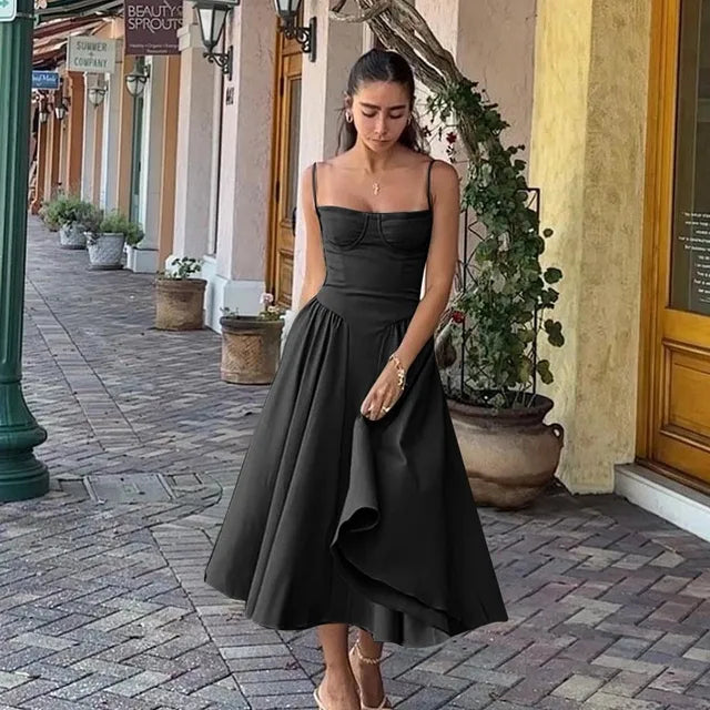 Noelle | Wedding Guest Elegant A Line Midi Dress