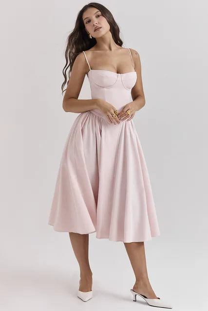 Noelle | Wedding Guest Elegant A Line Midi Dress