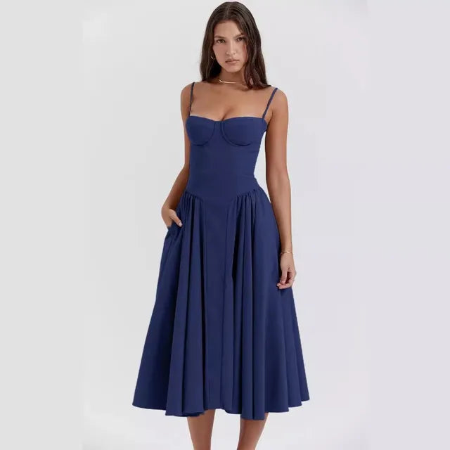 Noelle | Wedding Guest Elegant A Line Midi Dress