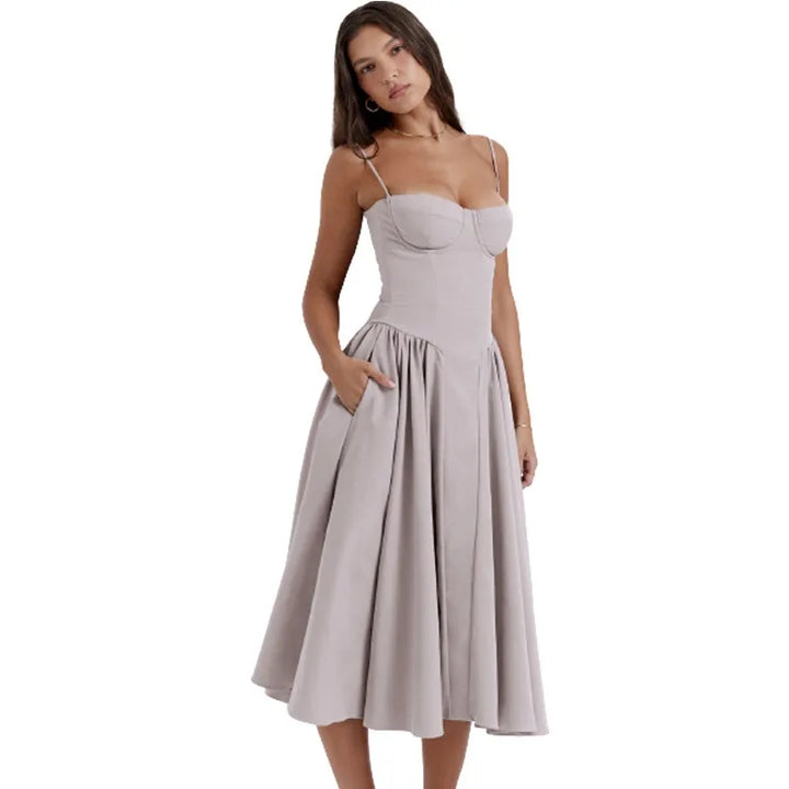 Noelle | Wedding Guest Elegant A Line Midi Dress
