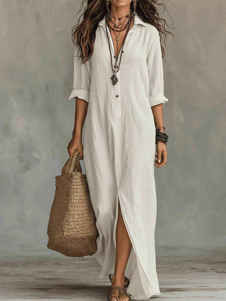 Eliza | Summer Button Front Maxi Dress
