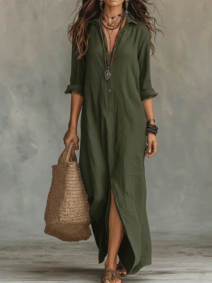 Eliza | Summer Button Front Maxi Dress