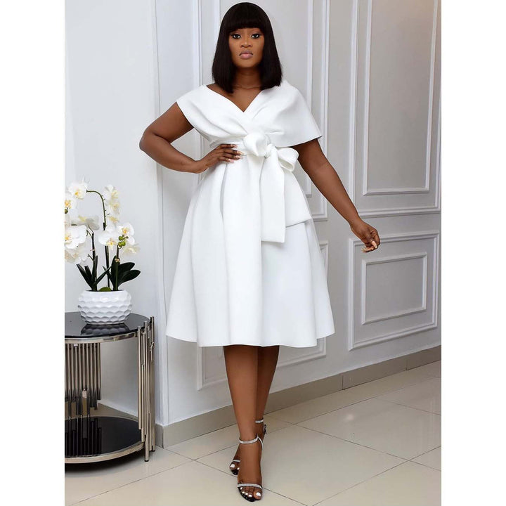 Vivienne | Wedding Guest Bow Waist Midi Dress