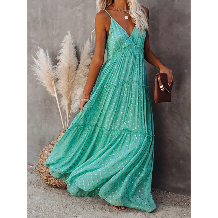 Dahlia | Flowing Strappy Casual V-Neck Maxi Dress