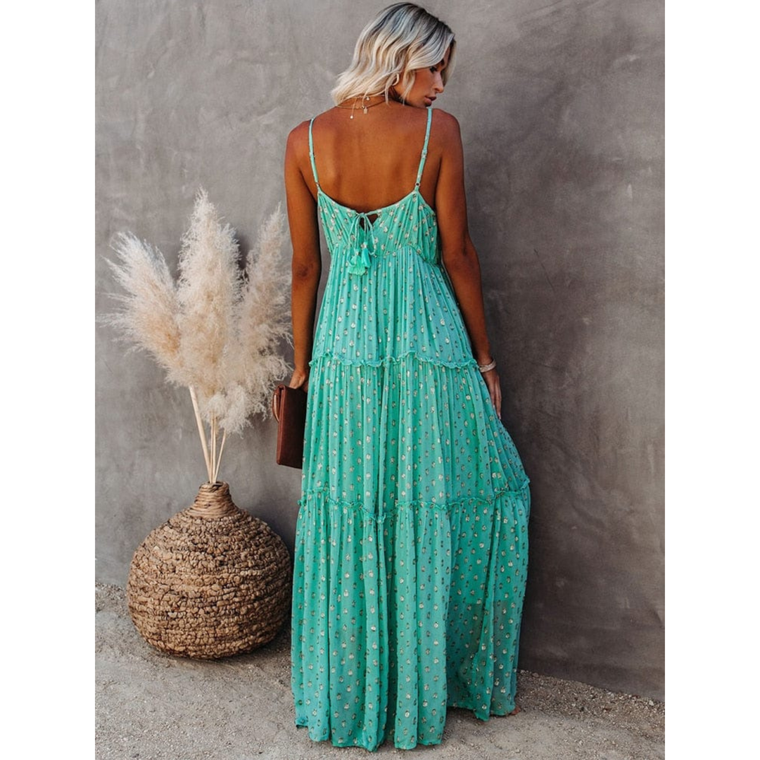 Dahlia | Flowing Strappy Casual V-Neck Maxi Dress