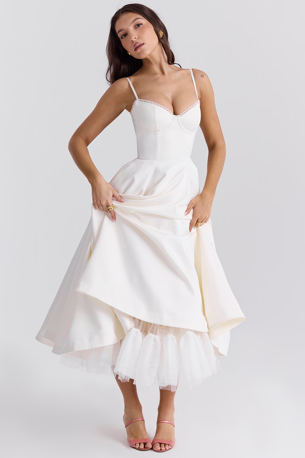 Selene | Wedding Guest Elegant A Line Midi Dress