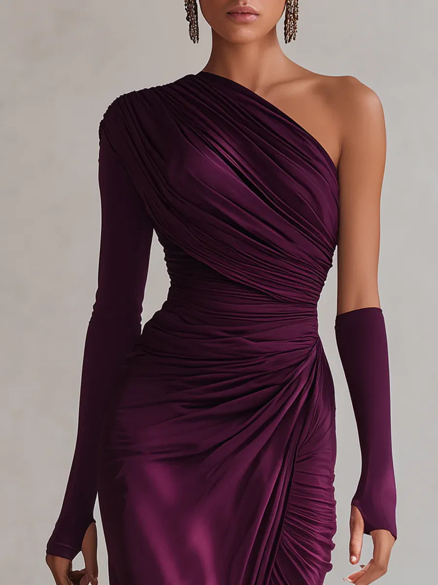 Seraphina | Prom One Shoulder Ruched Maxi Dress