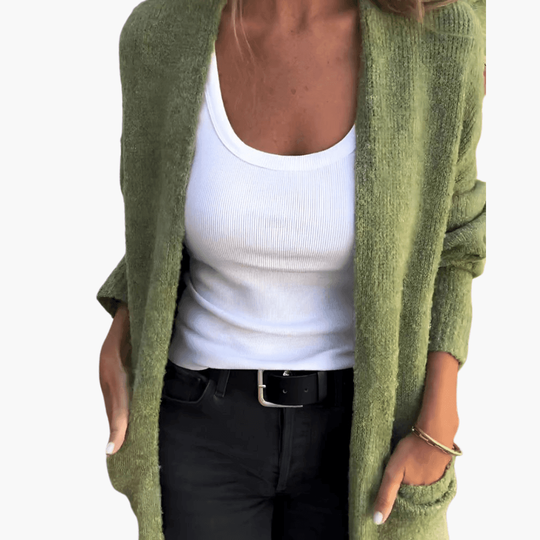 Amelia | Open Front Longline Knit Cardigan