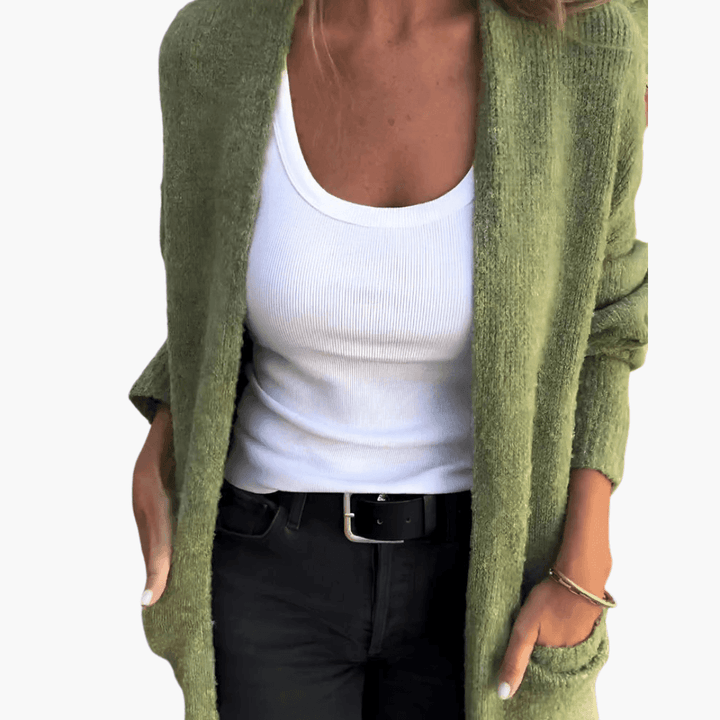 Amelia | Open Front Longline Knit Cardigan