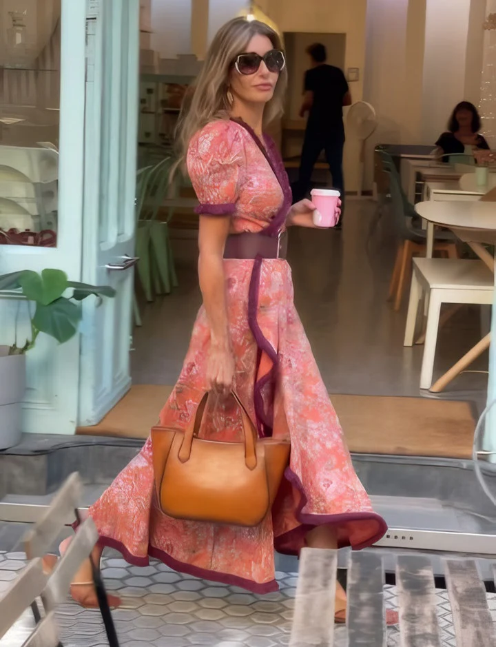Victoria | Wedding Guest Floral Ruffle Wrap Maxi Dress