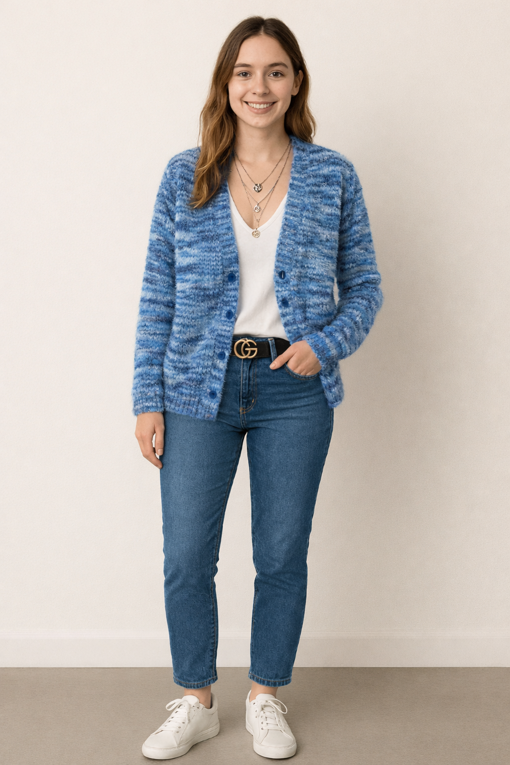 Amelia | Multicolour Striped Open Front Cardigan