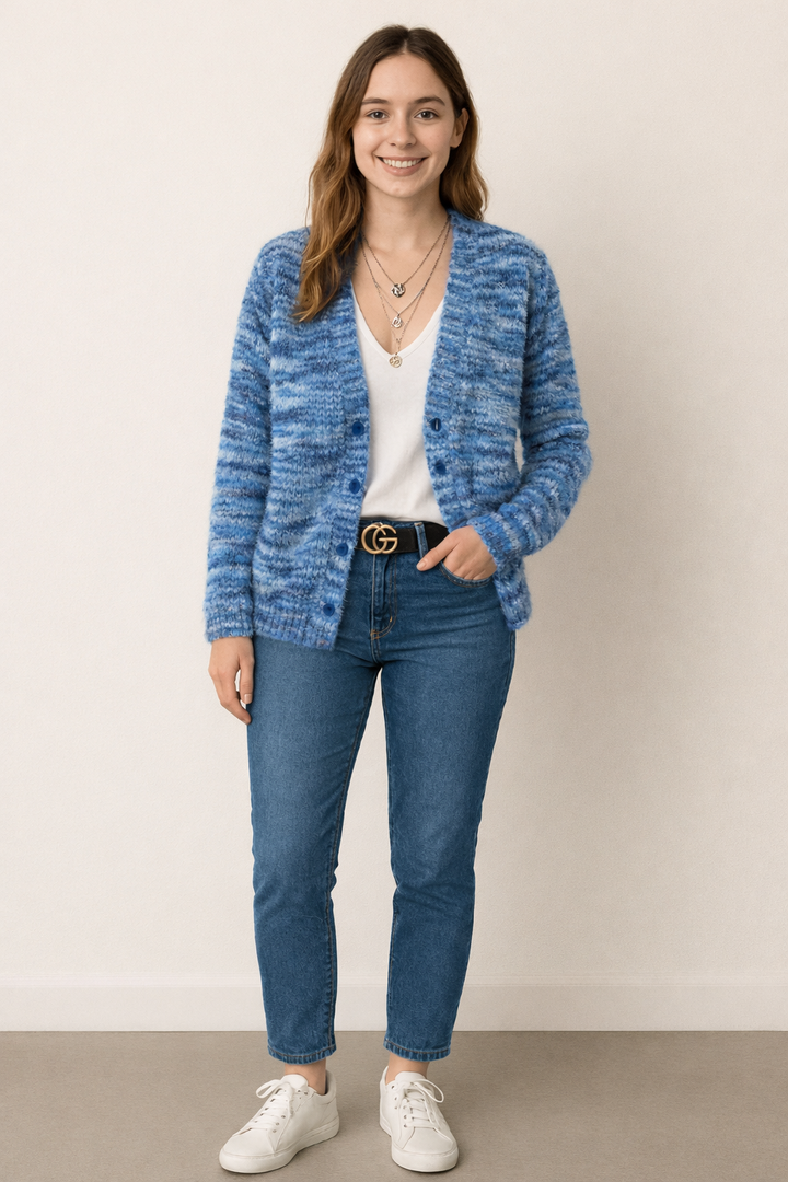 Amelia | Multicolour Striped Open Front Cardigan