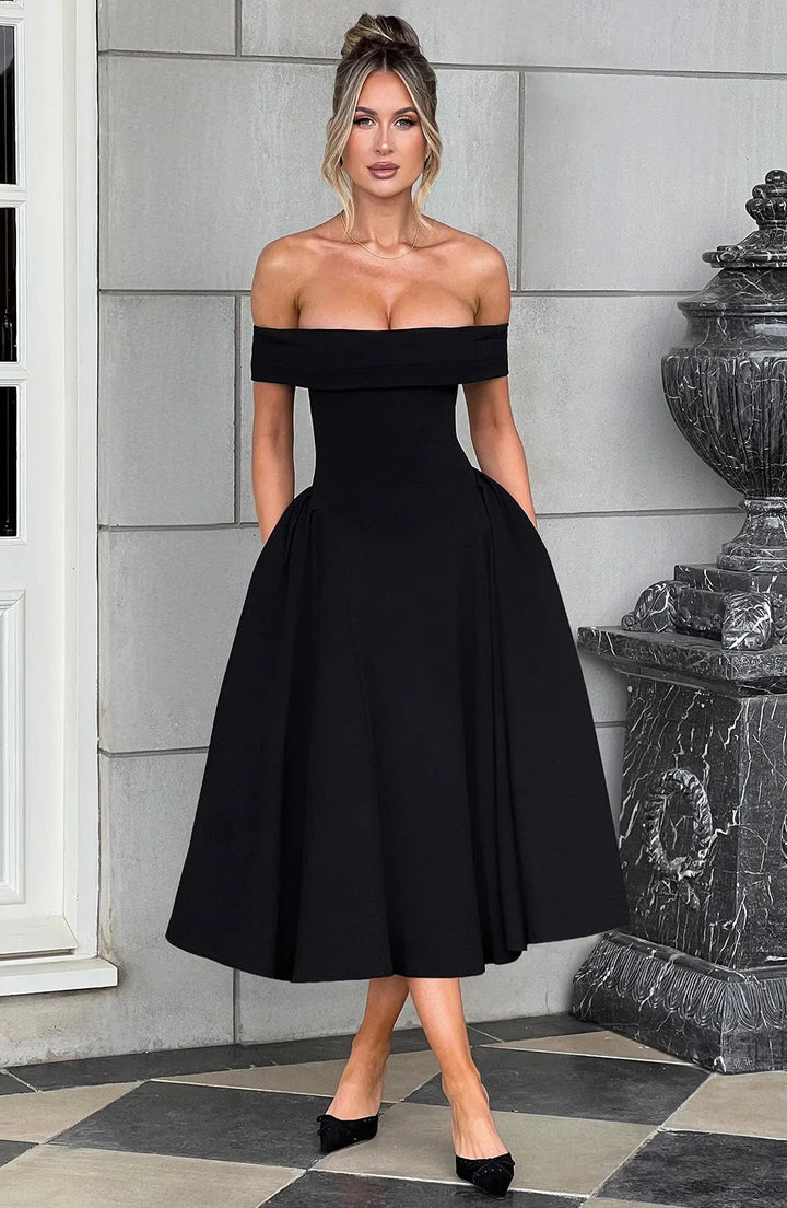 Isabella | Prom Off Shoulder Midi Dress