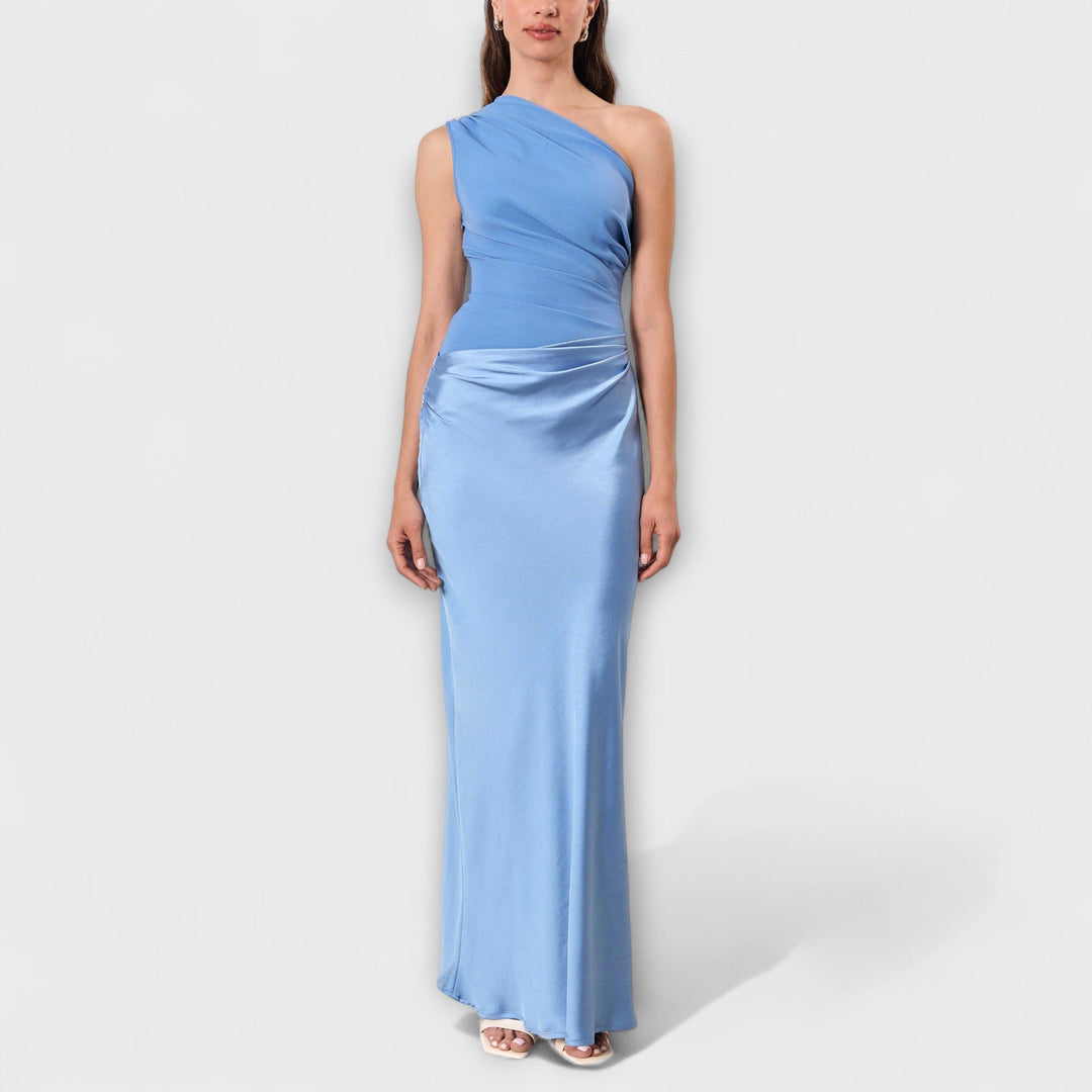 Valentina | Prom One Shoulder Satin Maxi Dress