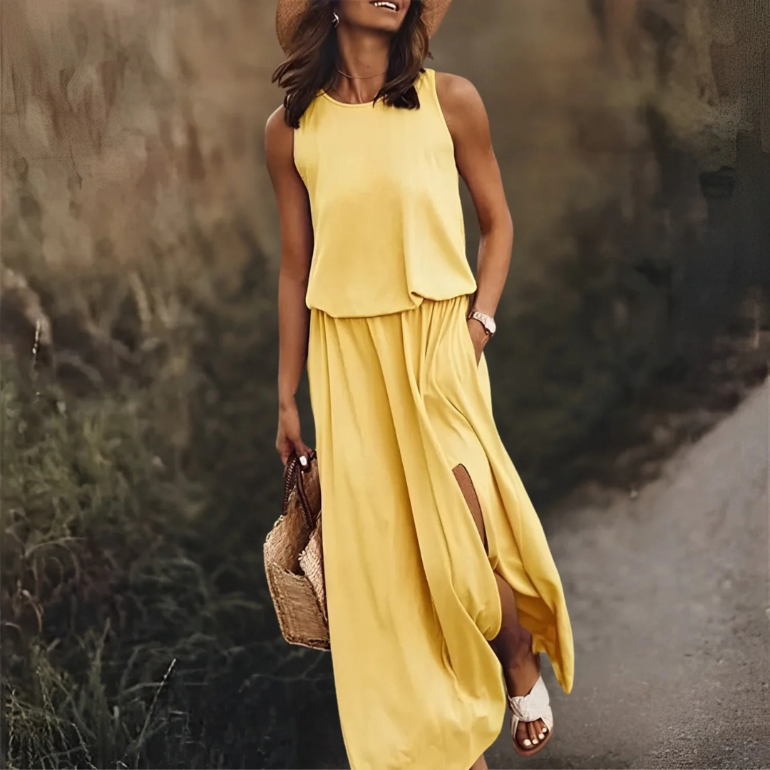 Amelia | Casual Sleeveless Split Maxi Dress
