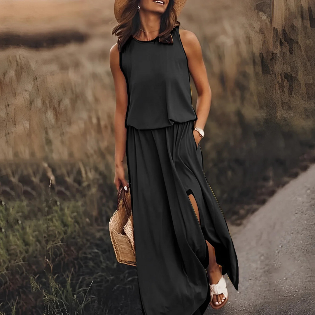Amelia | Casual Sleeveless Split Maxi Dress