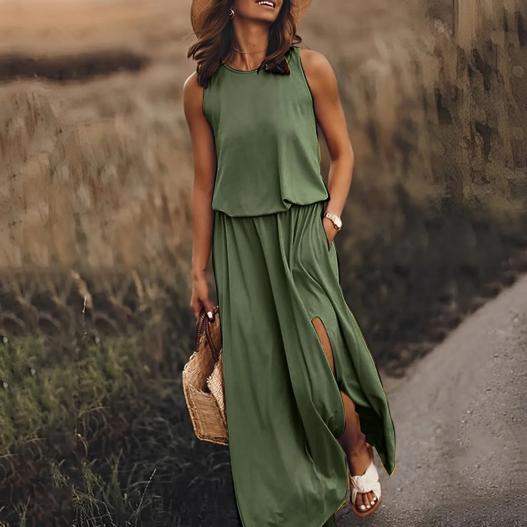 Amelia | Casual Sleeveless Split Maxi Dress
