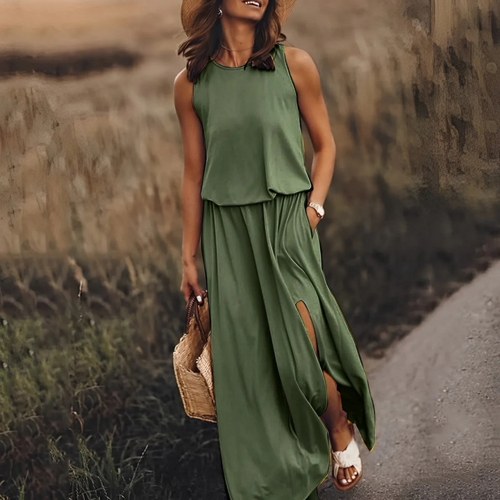Amelia | Casual Sleeveless Split Maxi Dress