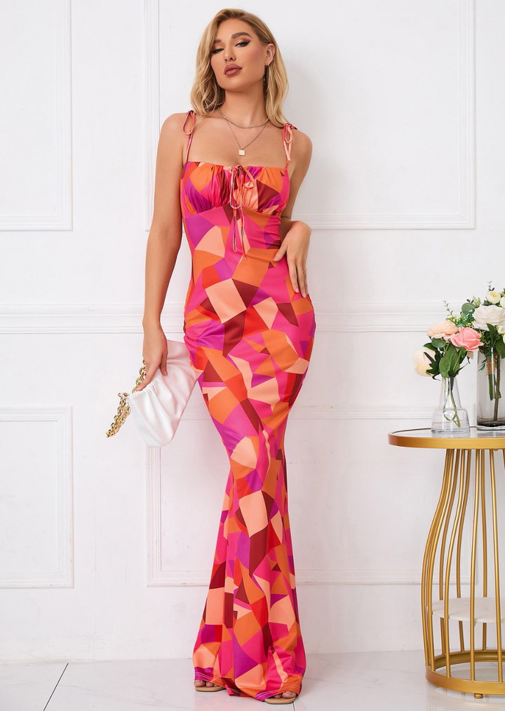 Emma | Prom Floral Bodycon Maxi Dress