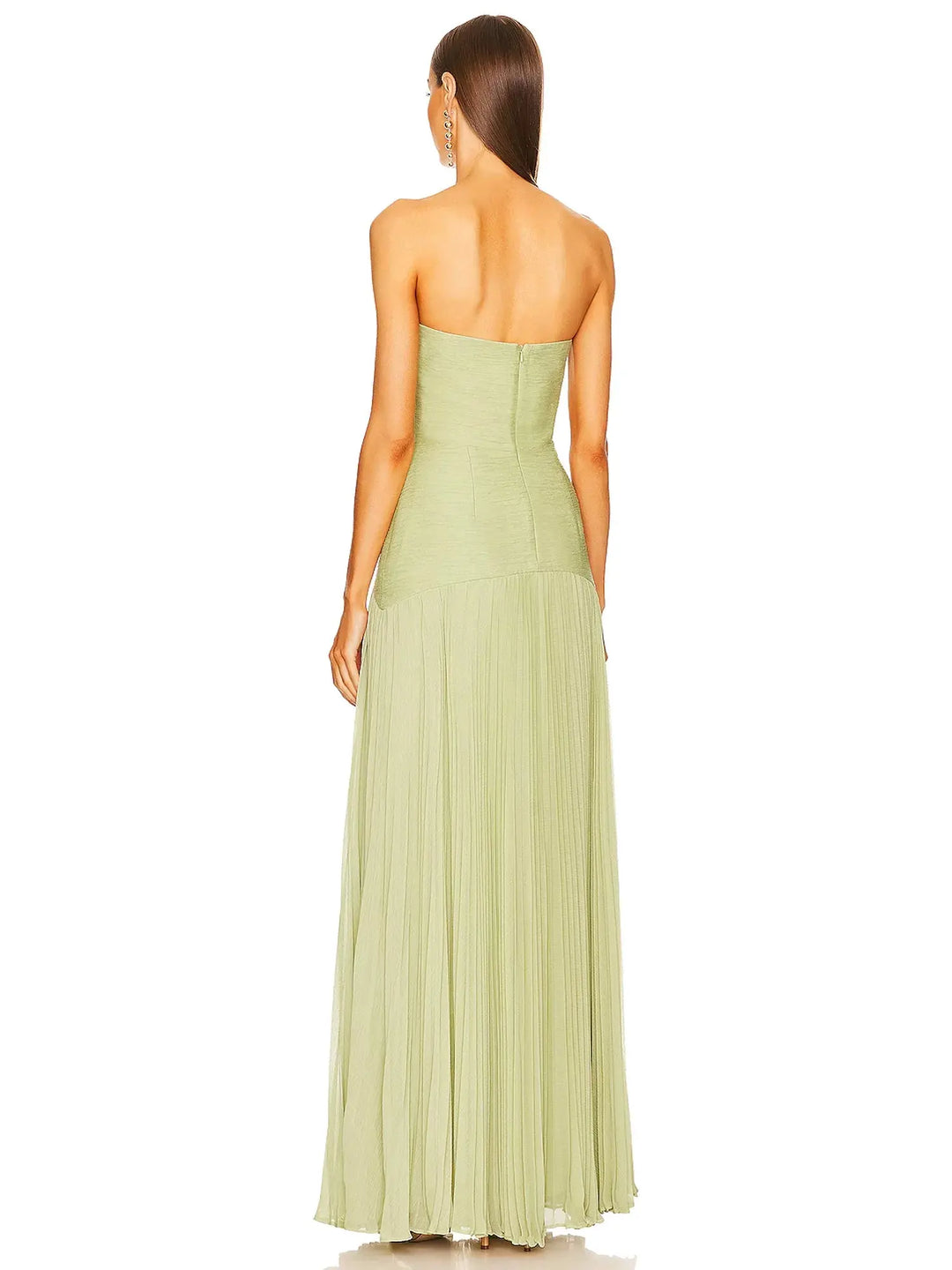 Clarissa | Strapless Pleated Evening Maxi Dress