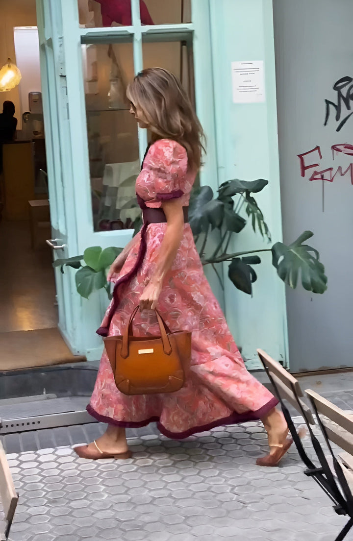 Victoria | Wedding Guest Floral Ruffle Wrap Maxi Dress