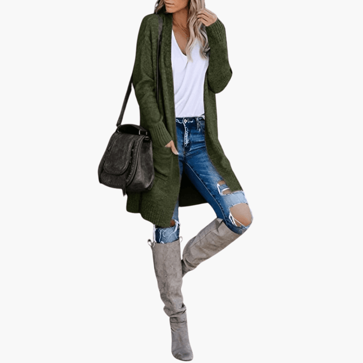 Amelia | Open Front Longline Knit Cardigan